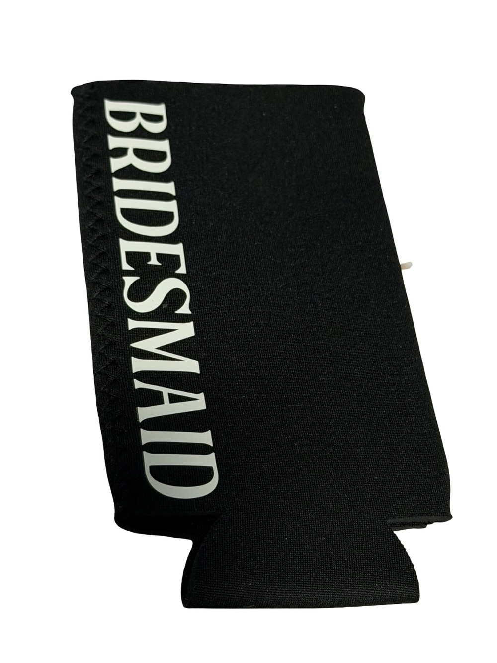 Bridesmaid Black Slim Can Cooler Neoprene Beverage Sleeve
